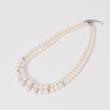 2連クリスタルパールネックレス(スワロフスキー製クリスタルパール)