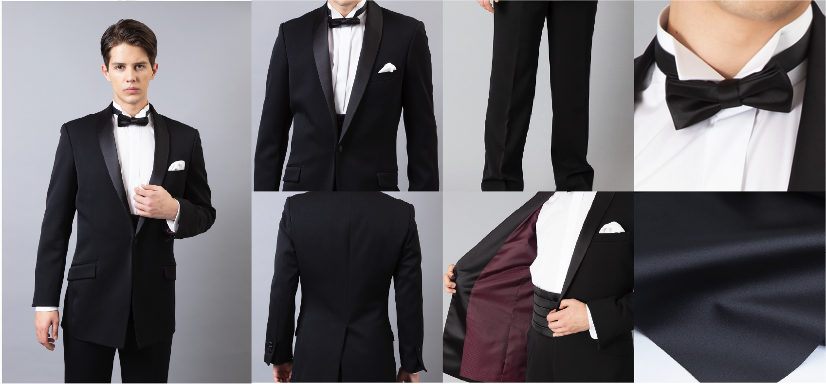 タキシードレンタル品の全身、前、後ろ、アップ_t413